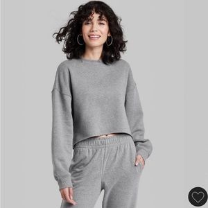 Gray Cropped Sweatshirt